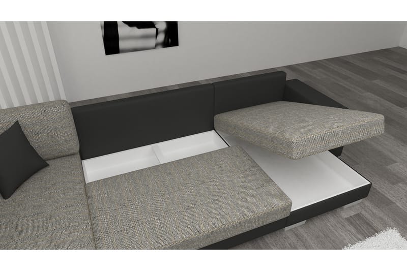 Gallicanta Hörnbäddsoffa - Svart - Möbler - Soffa - Bäddsoffa