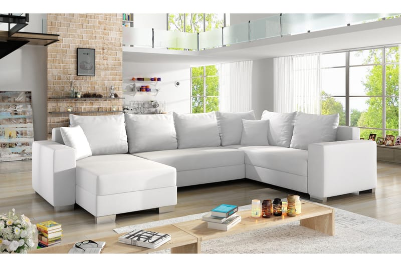 Gallicanta Hörnbäddsoffa - Vit - Möbler - Soffa - Bäddsoffa