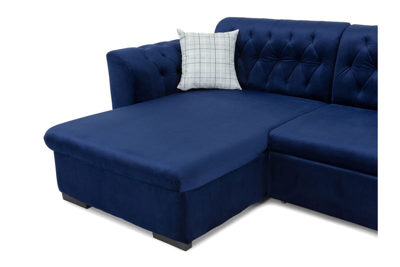 Gerada 4-sits Bäddsoffa med Divan och Schäslong Höger Förvar - Sammet/Beige - Möbler - Soffa - Bäddsoffa