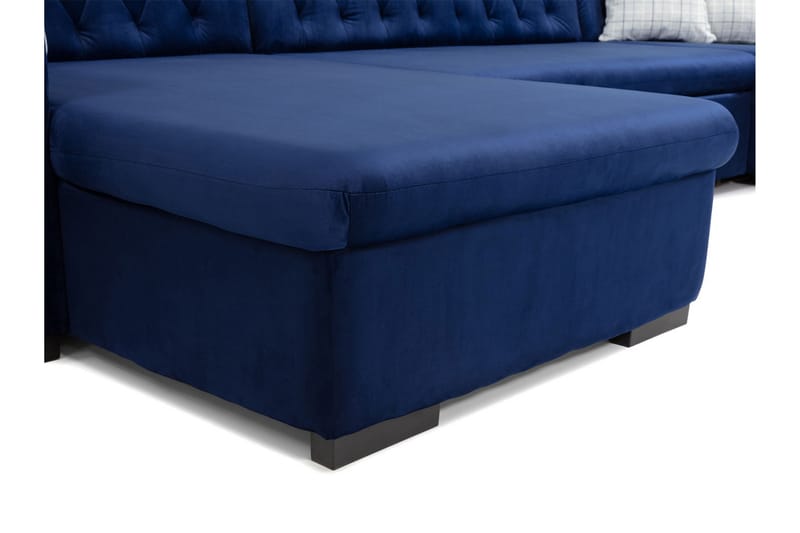 Gerada 4-sits Bäddsoffa med Divan och Schäslong Höger Förvar - Sammet/Beige - Möbler - Soffa - Bäddsoffa