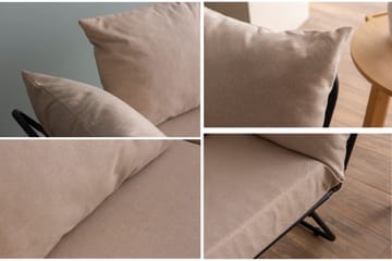Giancarlo 2-sits Fällbar Bäddsoffa 60x180 cm i Linne - Beige - Möbler - Soffa - Bäddsoffa