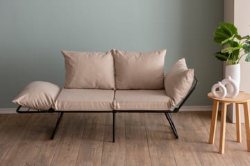 Giancarlo 2-sits Fällbar Bäddsoffa 60x180 cm i Linne - Beige - Möbler - Soffa - Bäddsoffa