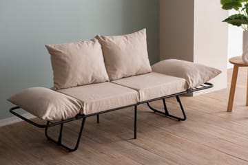 Giancarlo 2-sits Fällbar Bäddsoffa 60x180 cm i Linne - Beige - Möbler - Soffa - Bäddsoffa
