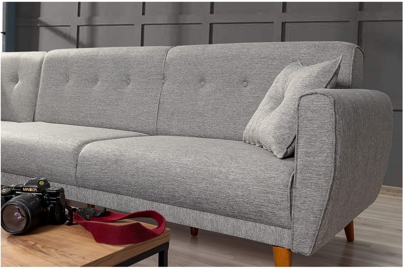 Gjoni Bäddsoffa med Divan Höger - Grå - Möbler - Soffa - Bäddsoffa