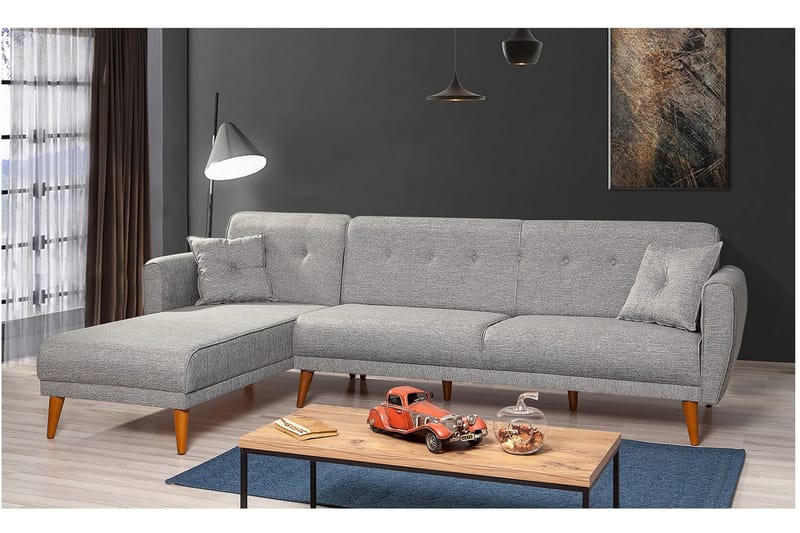 Gjoni Bäddsoffa med Divan Höger - Grå - Möbler - Soffa - Bäddsoffa