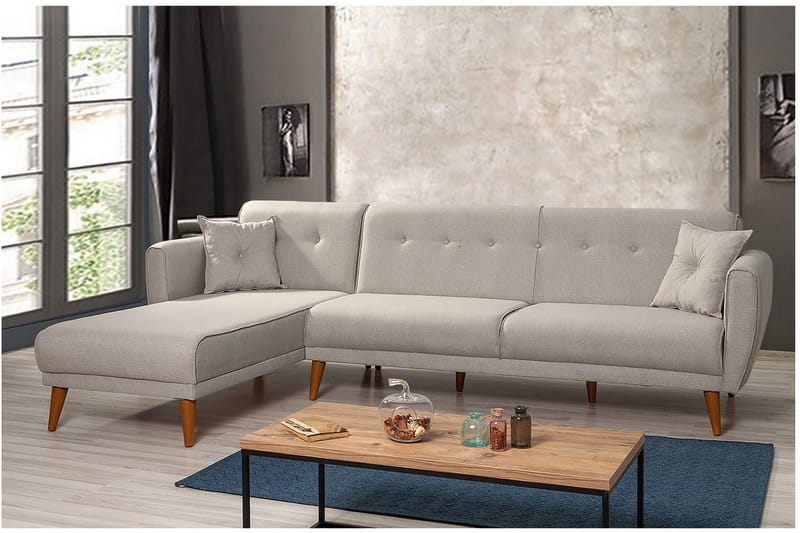 Gjoni Bäddsoffa med Divan Höger - Vit - Möbler - Soffa - Bäddsoffa