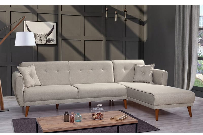 Gjoni Bäddsoffa med Divan Höger - Vit - Möbler - Soffa - Bäddsoffa