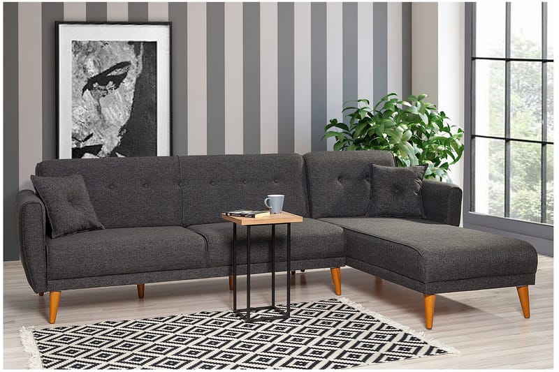 Gjoni Bäddsoffa med Divan Vänster - Grå - Möbler - Soffa - Bäddsoffa