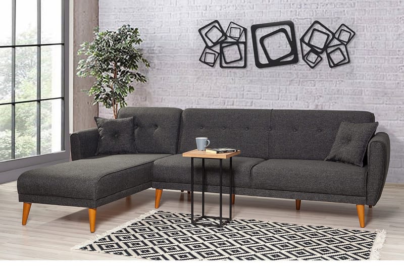 Gjoni Bäddsoffa med Divan Vänster - Grå - Möbler - Soffa - Bäddsoffa