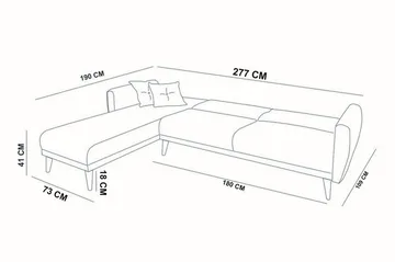 Gjoni Bäddsoffa med Divan Vänster - Grå - Möbler - Soffa - Bäddsoffa