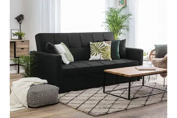 Glomma 3-sits Utdragbar Längsbäddad Bäddsoffa 181x207 cm i Tyg - Mörkgrå - Möbler - Soffa - Bäddsoffa