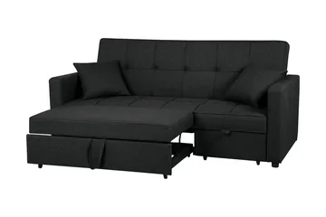 Glomma 3-sits Utdragbar Längsbäddad Bäddsoffa 181x207 cm i Tyg - Mörkgrå - Möbler - Soffa - Bäddsoffa
