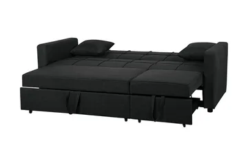 Glomma 3-sits Utdragbar Längsbäddad Bäddsoffa 181x207 cm i Tyg - Mörkgrå - Möbler - Soffa - Bäddsoffa