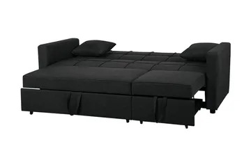 Glomma 3-sits Utdragbar Längsbäddad Bäddsoffa 181x207 cm i Tyg - Mörkgrå - Möbler - Soffa - Bäddsoffa