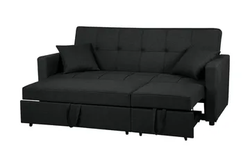 Glomma 3-sits Utdragbar Längsbäddad Bäddsoffa 181x207 cm i Tyg - Mörkgrå - Möbler - Soffa - Bäddsoffa