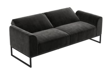 Gonxhe 2-sits Rektangulär Längsbäddad Bäddsoffa 113x179 cm i Sammet - Svart - Möbler - Soffa - Bäddsoffa