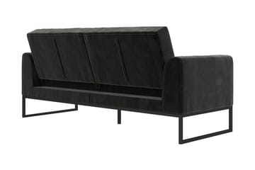 Gonxhe 2-sits Rektangulär Längsbäddad Bäddsoffa 113x179 cm i Sammet - Svart - Möbler - Soffa - Bäddsoffa