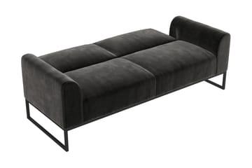 Gonxhe 2-sits Rektangulär Längsbäddad Bäddsoffa 113x179 cm i Sammet - Svart - Möbler - Soffa - Bäddsoffa