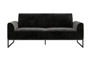 Gonxhe 2-sits Rektangulär Längsbäddad Bäddsoffa 113x179 cm i Sammet - Svart - Möbler - Soffa - Bäddsoffa