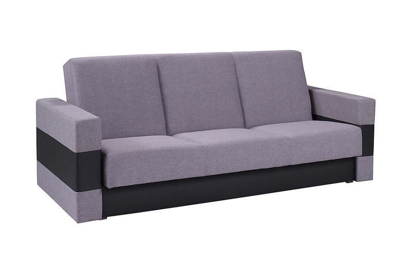 Gordia Bäddsoffa 222x88x89 cm - Grå/Lila - Bäddsoffa - Skinnsoffor - Bäddsoffa 3 sits