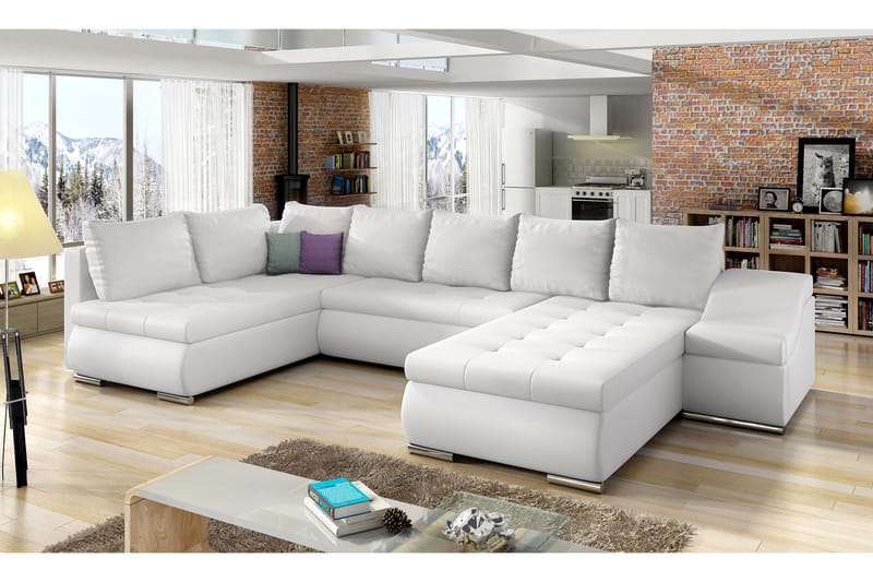 Govana Hörnbäddsoffa med Divan - Vit - Möbler - Soffa - Bäddsoffa