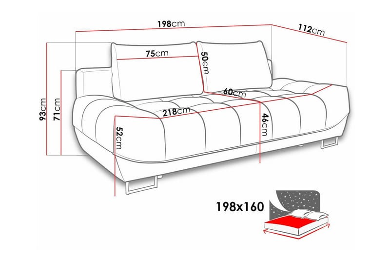 Graystone 2-sits Bäddsoffa - Mörkgrå - Möbler - Soffa - Bäddsoffa
