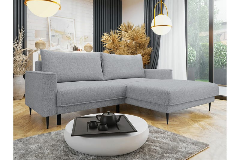 Graystone 2-sits Hörnbäddsoffa - Ljusgrå - Bäddsoffa - Hörnbäddsoffa