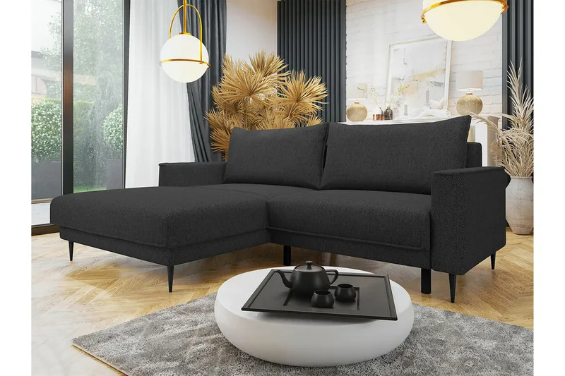 Graystone 2-sits Hörnbäddsoffa - Mörkgrå - Möbler - Soffa - Bäddsoffa