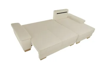 Graystone 3-sits Höger Hörnbäddsoffa 130x193 cm med Förvaring i Tyg - Beige - Möbler - Soffa - Bäddsoffa