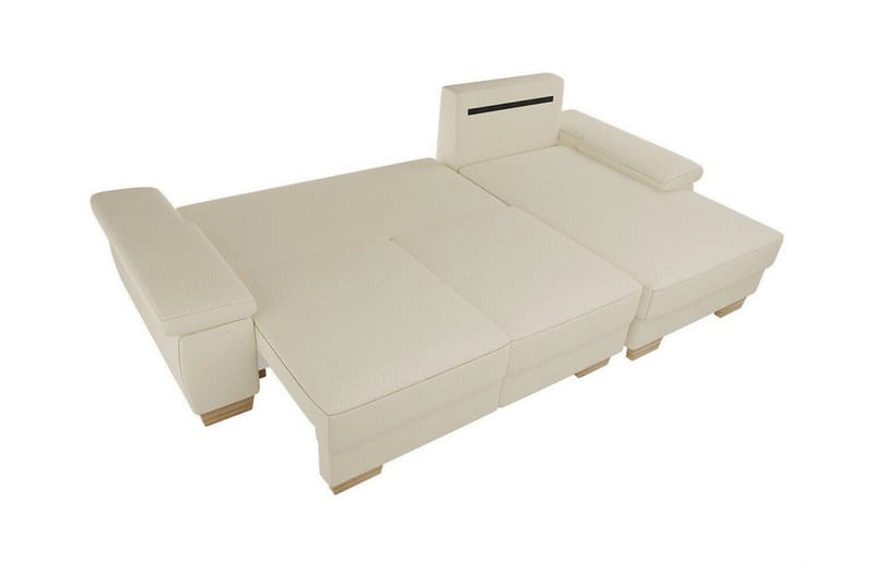 Graystone 3-sits Höger Hörnbäddsoffa 130x193 cm med Förvaring i Tyg - Beige - Möbler - Soffa - Bäddsoffa