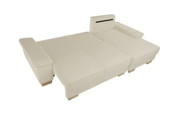 Graystone 3-sits Höger Hörnbäddsoffa 130x193 cm med Förvaring i Tyg - Grå - Möbler - Soffa - Bäddsoffa