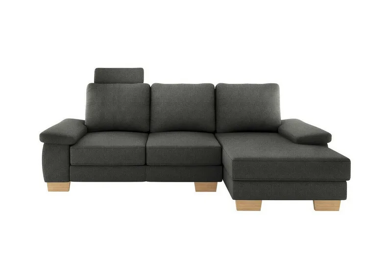 Graystone 3-sits Höger Hörnbäddsoffa 130x193 cm med Förvaring i Tyg, Grå