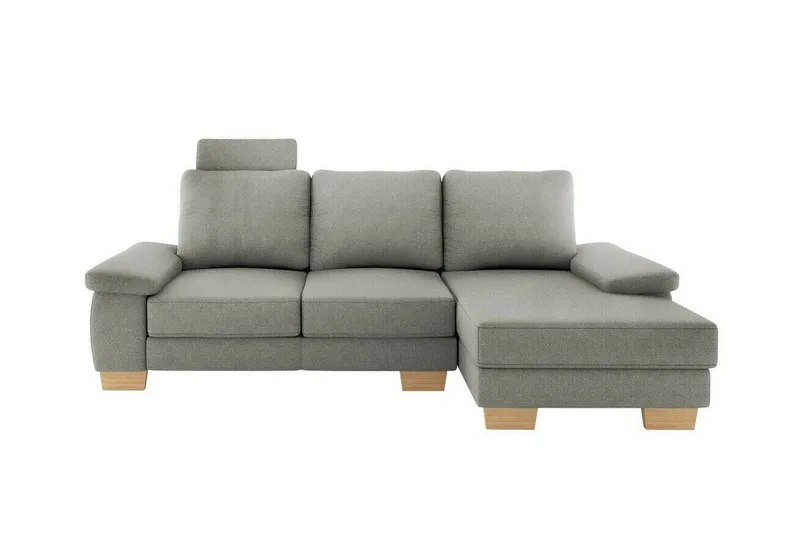 Graystone 3-sits Höger Hörnbäddsoffa 130x193 cm med Förvaring i Tyg, Ljusgrå