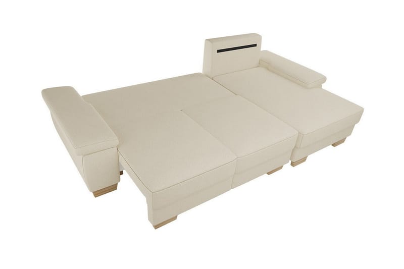 Graystone 3-sits Höger Hörnbäddsoffa 130x193 cm med Förvaring i Tyg - Ljusgrå - Möbler - Soffa - Bäddsoffa