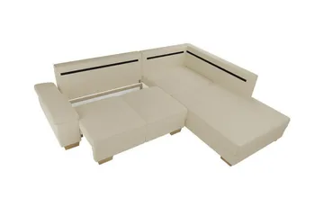 Graystone 3-sits Höger Hörnbäddsoffa 130x203 cm med Förvaring i Tyg - Beige - Möbler - Soffa - Bäddsoffa