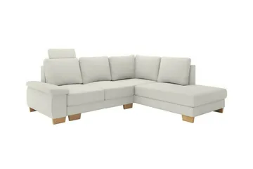Graystone 3-sits Höger Hörnbäddsoffa 130x203 cm med Förvaring i Tyg - Ljusbeige - Möbler - Soffa - Bäddsoffa