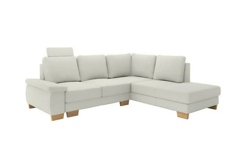Graystone 3-sits Höger Hörnbäddsoffa 130x203 cm med Förvaring i Tyg, Ljusbeige