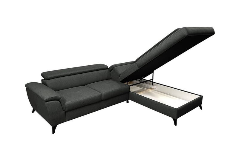 Graystone 3-sits Höger Hörnbäddsoffa med Förvaring i Tyg - Beige - Möbler - Soffa - Bäddsoffa