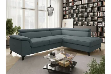Graystone 3-sits Höger Hörnbäddsoffa med Förvaring i Tyg - Grå - Möbler - Soffa - Bäddsoffa