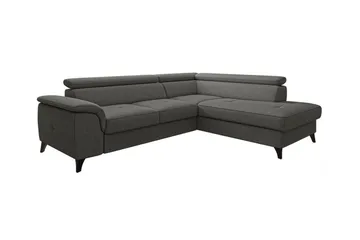 Graystone 3-sits Höger Hörnbäddsoffa med Förvaring i Tyg - Grå - Möbler - Soffa - Bäddsoffa