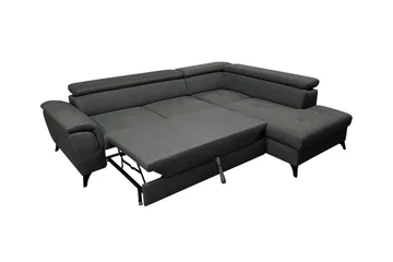 Graystone 3-sits Höger Hörnbäddsoffa med Förvaring i Tyg - Grå - Möbler - Soffa - Bäddsoffa