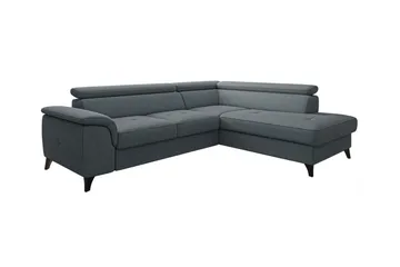 Graystone 3-sits Höger Hörnbäddsoffa med Förvaring i Tyg - Grå - Möbler - Soffa - Bäddsoffa