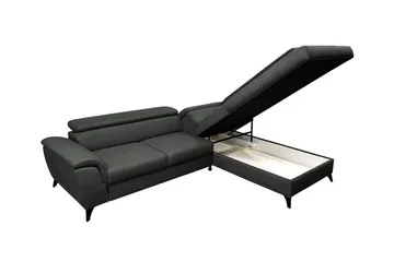 Graystone 3-sits Höger Hörnbäddsoffa med Förvaring i Tyg - Grå - Möbler - Soffa - Bäddsoffa
