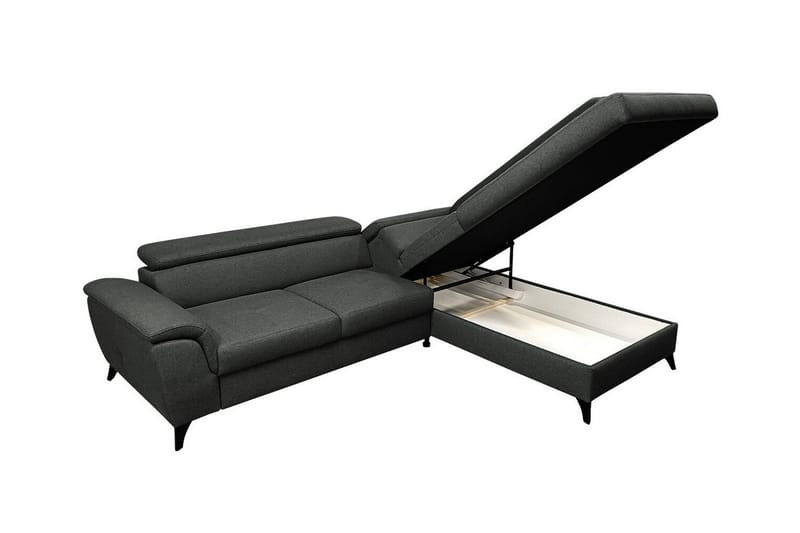 Graystone 3-sits Höger Hörnbäddsoffa med Förvaring i Tyg - Grå - Möbler - Soffa - Bäddsoffa