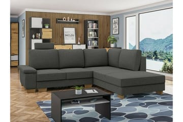 Graystone 3-sits Högervänd Hörnbäddsoffa med Divan och Schäslong i Tyg - Grå - Möbler - Soffa - Bäddsoffa