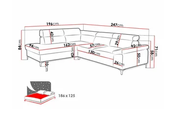 Graystone 3-sits Hörnbäddsoffa - Cream - Möbler - Soffa - Bäddsoffa