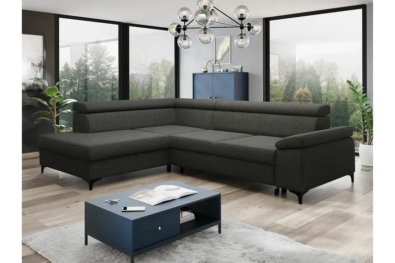 Graystone 3-sits Hörnbäddsoffa - Mörkgrå - Möbler - Soffa - Bäddsoffa