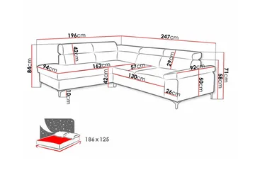 Graystone 3-sits Hörnbäddsoffa - Mörkgrå - Möbler - Soffa - Bäddsoffa