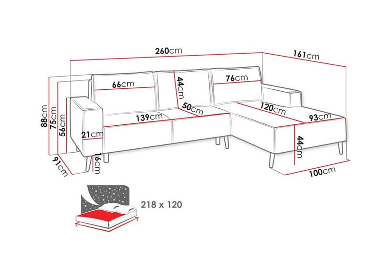 Graystone 3-sits Hörnbäddsoffa - Möbler - Soffa - Bäddsoffa