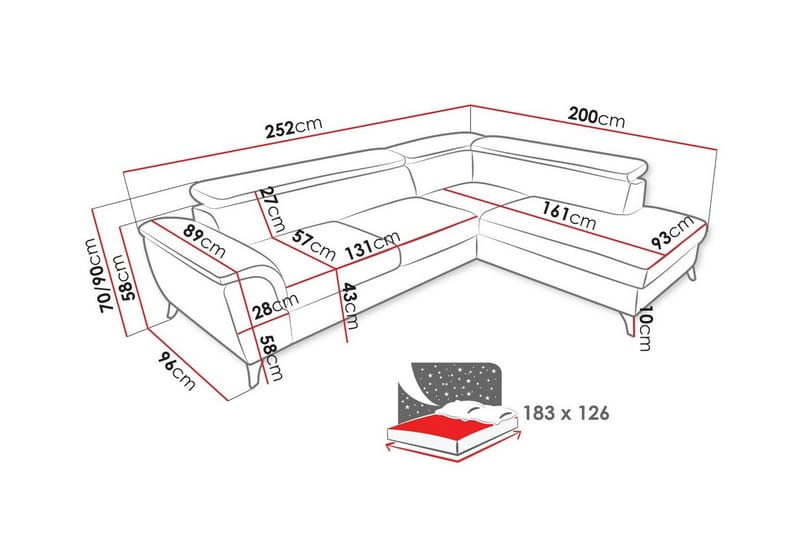 Graystone 3-sits Hörnbäddsoffa - Möbler - Soffa - Bäddsoffa